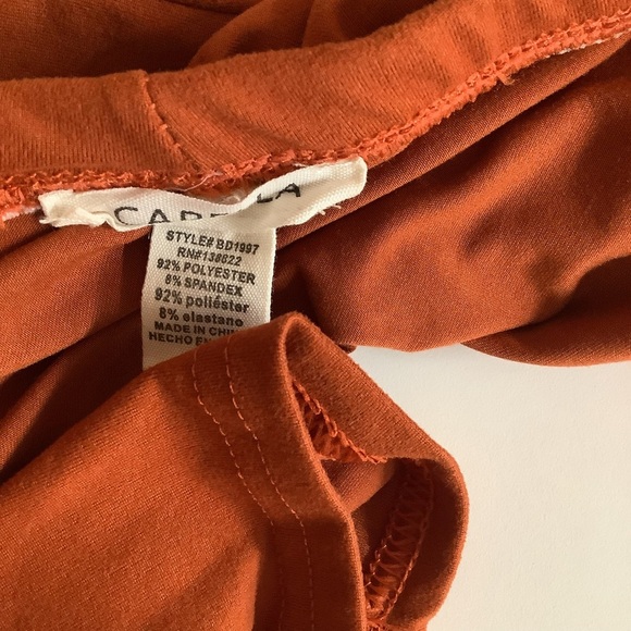 Capella Size Medium Rust Off-Shoulder Dress. Preloved - Picture 5 of 6